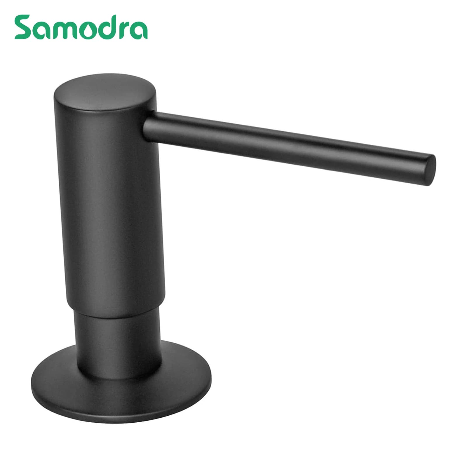 Samodra Dispenser di sapone liquido nero Testa della pompa in ottone con bottiglia in PE da 500 ml Dispenser di sapone da incasso per accessori da cucina