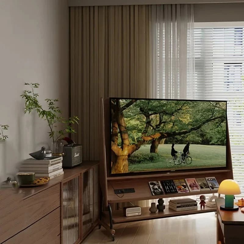 Mobile TV per Soggiorno con Caminetto, Armadietti Porta Monitor, Moderno e Lussuoso, Supporto TV di Design
