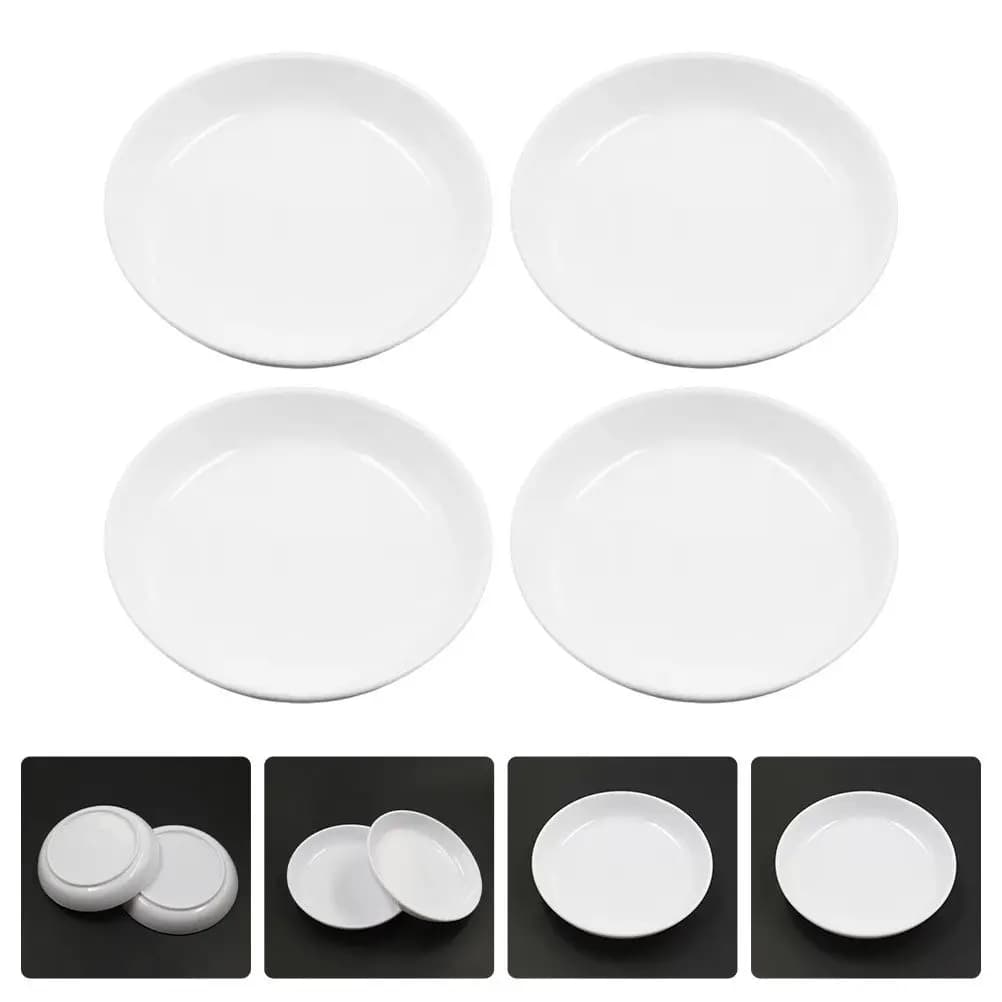 4Pcs Ink Plate Set Plastic Chinese Calligraphy Ink Dishes for Brush Writing Sumi Painting Watercolor Mixing Art Studio Desk