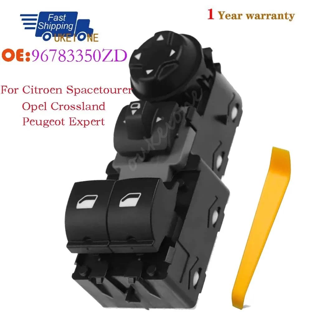 96783350ZD Per Citroen Spacetourer Opel Crossland Peugeot Expert Master Lato Guida Elettrica Sollevatore Finestra Interruttore Pulsante