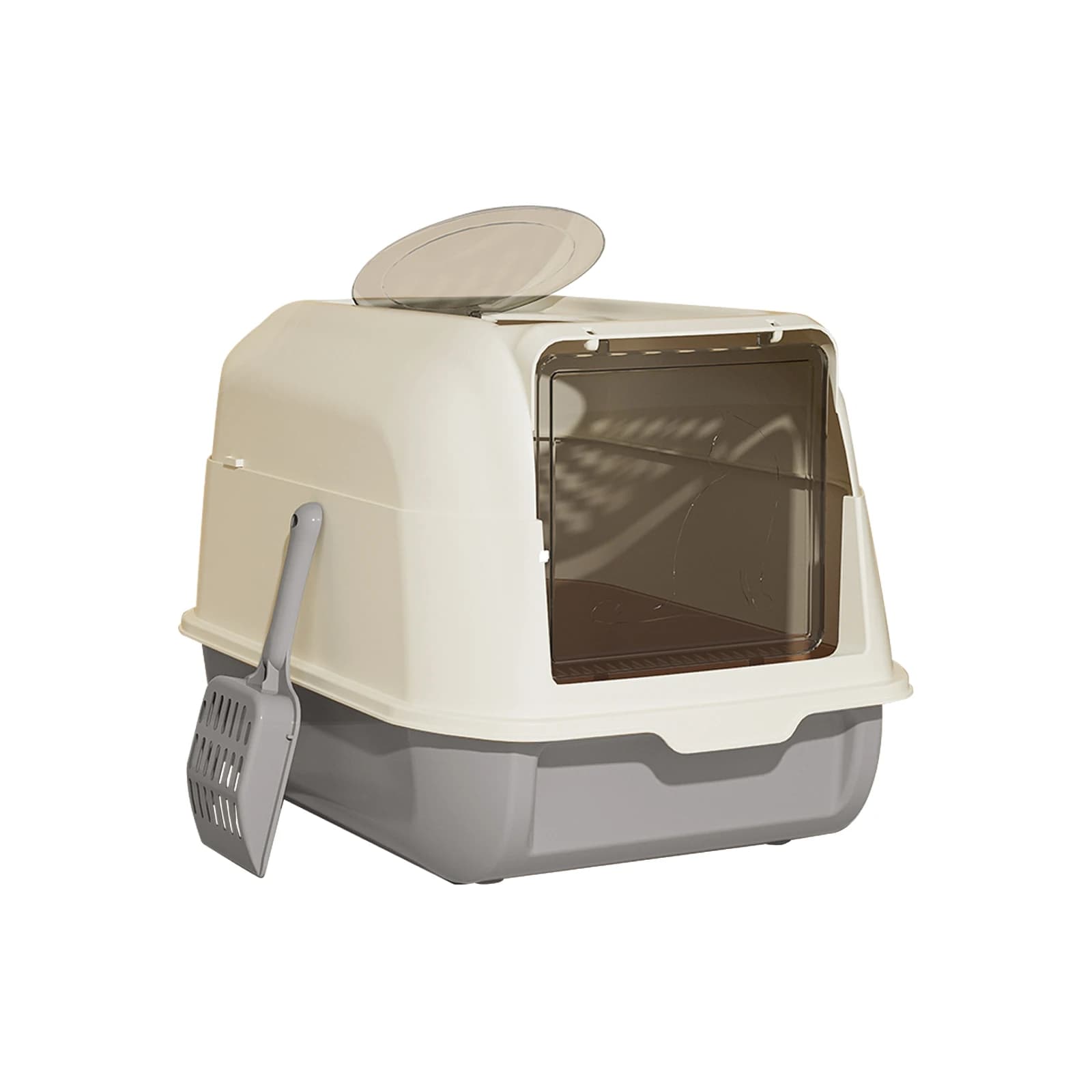 Double Door Cat Litter Box Suitable for Multi-Cat Households, Entry System with Smooth Access Door for Litter Boxes, Space-Saving for Modern Bathrooms, Reduces Crowding in Homes with Multiple Cats