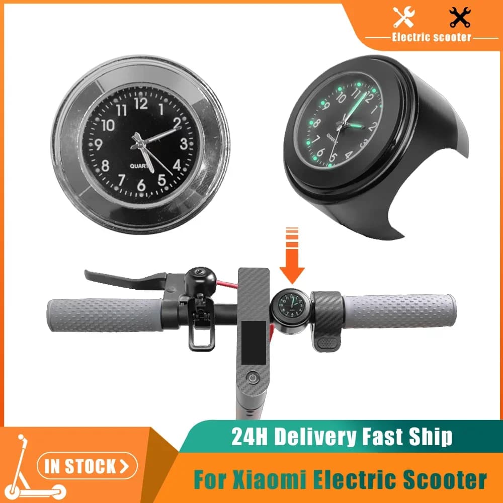 Orologio luminoso quadrante con montaggio impermeabile orologio universale per Xiaomi M365/Pro scooter elettrico orario manubrio orologio parte per lo styling