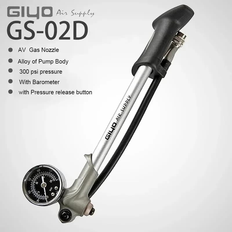 300PSI High Pressure Portable Bicycle Inflator GIYO Bike Shock Fork Pump with Manometer Portable Handheld Air Pump for Cycling M