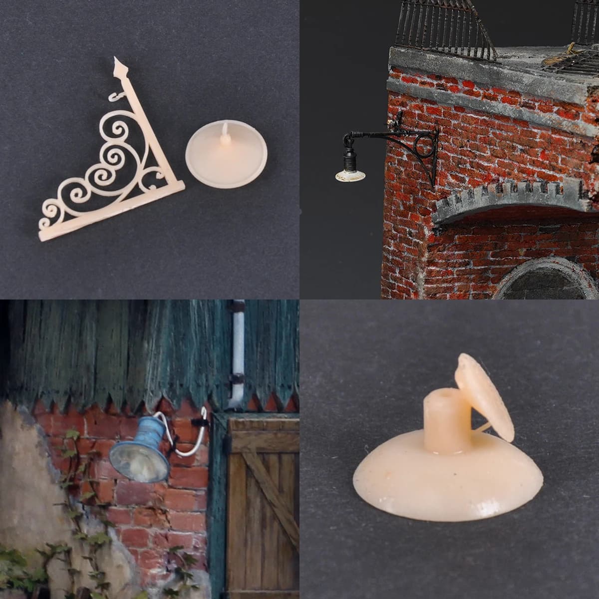 3D Resin Assembly Architectural Street Lamp Streetlight Lamps Building Components miniature Diorama Scale Model Kit 1/32 1/35