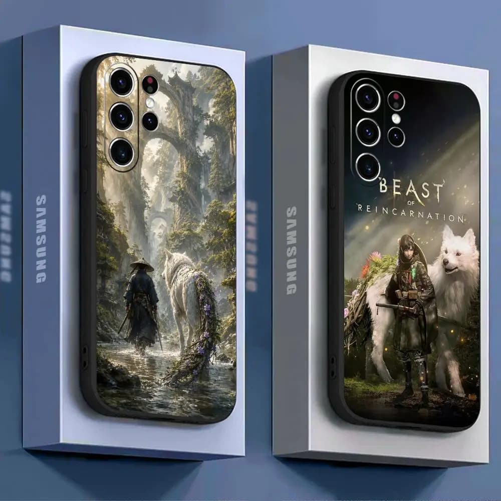 Cartoon Cool Beast of Reincarnation Phone Case For Samsung Galaxy S26 S25 S24 S23 S22 S21 S20 Plus Ultra Soft Black