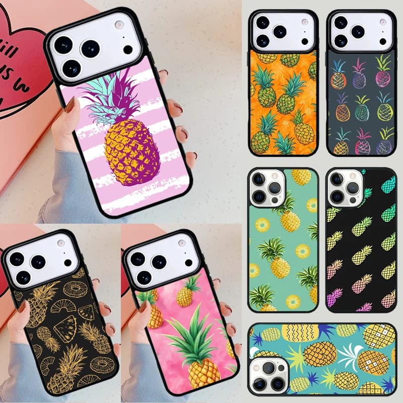 Custodia per telefono a forma di ananas per Apple iPhone 17 Air 16E 15 14 Plus 13 12 11 Pro Max Mini