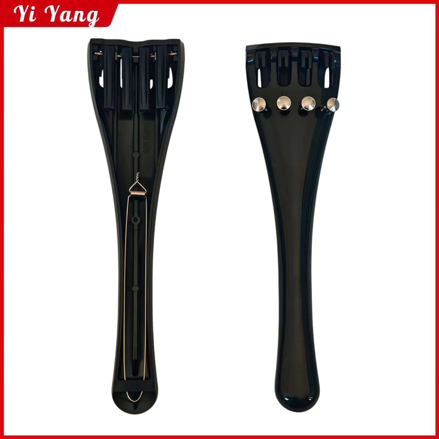 New Cello 4/4 Tailpiece String Pulling Plate Ultra Hard Plastic Titanium Alloy Screw Integrated Fine Adjustment with Tail Rope