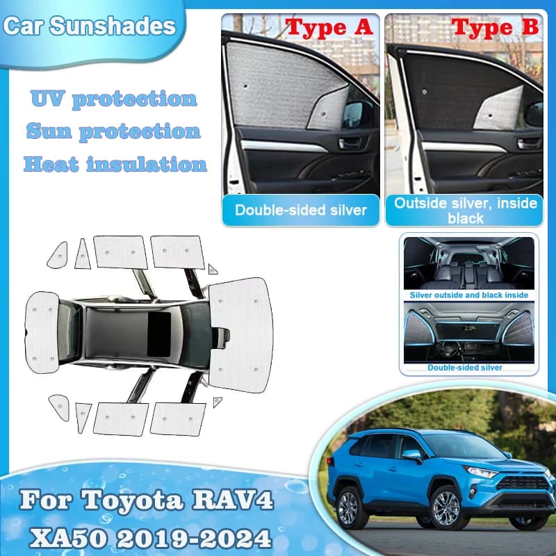Auto Parasole Per Toyota RAV4 XA50 2024 Accessori Auto Suzuki Across 2019-2023 Parabrezza Parasole Finestra Laterale Visiera Parasole Strumenti