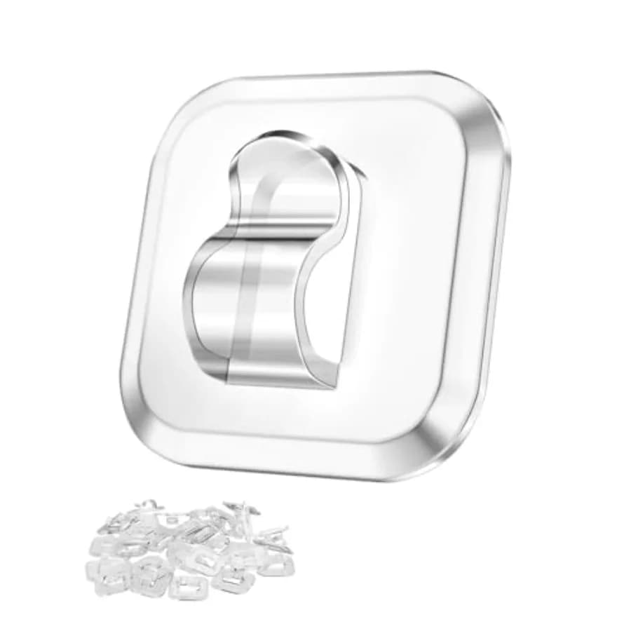 50 mini ganci luminosi con strisce adesive: clip per luci a corda piccole trasparenti per interni Gancio da parete in plastica senza danni per appendere fata