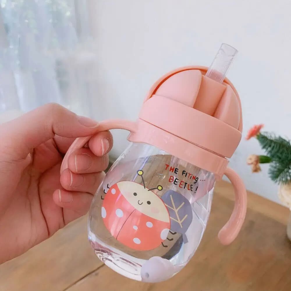 350 ML Children Portable Straw Drinkware Sports Travel Drinking Bottles Water Cup Cute Cartoon Water Bottle Outdoor