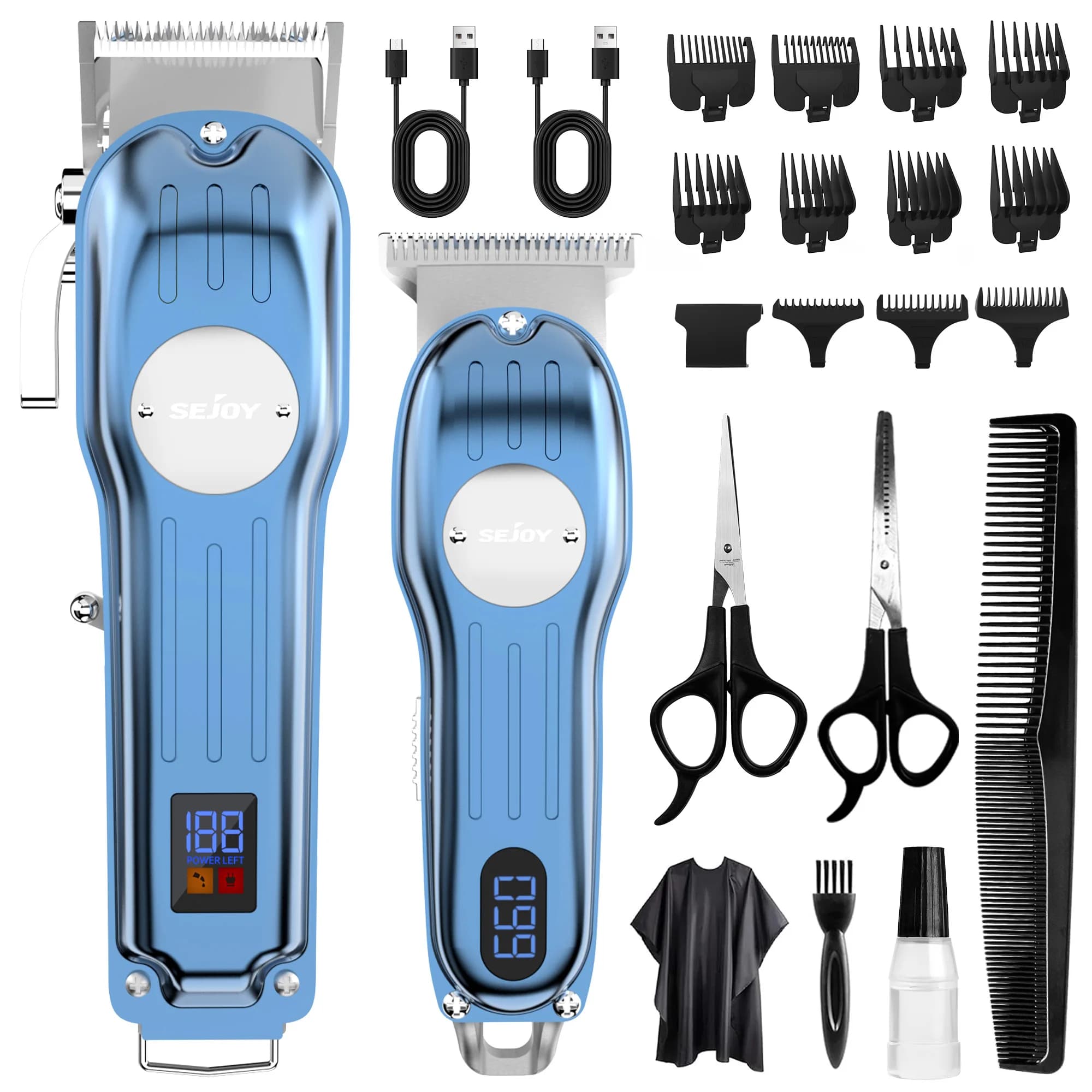Set Professionale di Tagliacapelli Ricaricabile Sejoy, Kit di Trimmer Elettrico Senza Fili per Barbieri