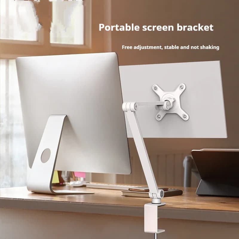 Supporto per tablet con braccio lungo regolabile Supporto per monitor portatile Supporto per telefono Supporto per clip per laptop con supporto rotante per pad