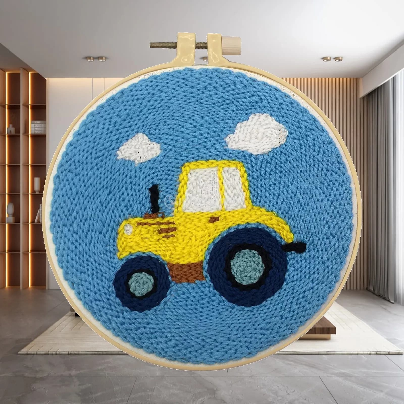 DIY Animal Easy Punch Needle Embroidery Kit Punch Needle Cross Stitch for Beginner Handcraft Wall Painting Home Decor