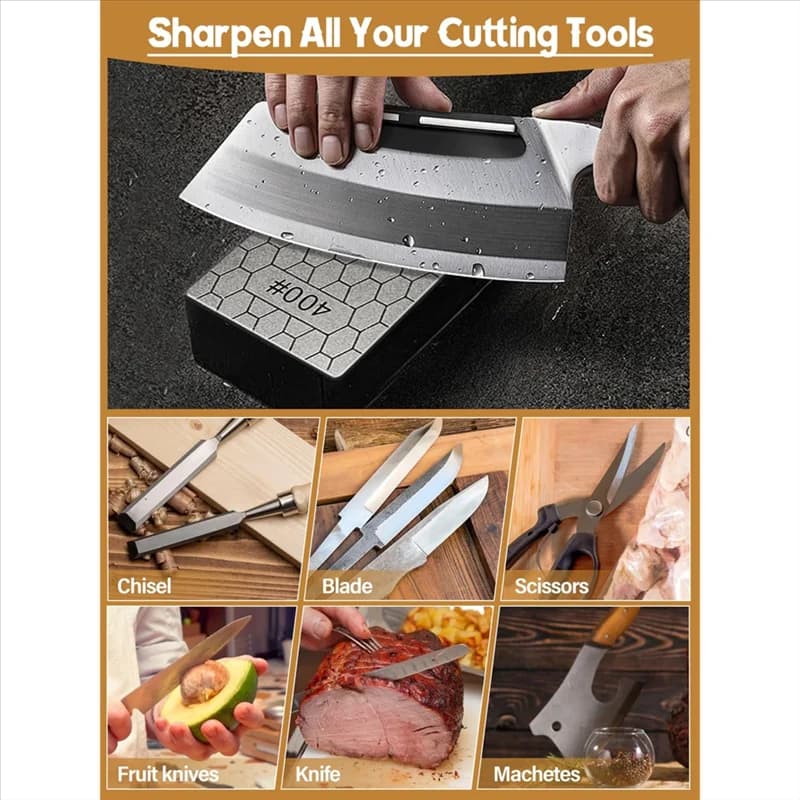 FYBL-For the kitchen Kit for the care of outdoor knives-7 pieces Diamantate sharpening stones, Plates for sharpening knives