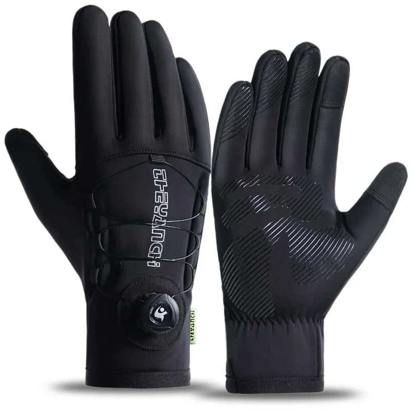 Guanti Invernali Neri per Uomo - Touch Screen Antiscivolo per Sport all'Aperto, Moto e Ciclismo