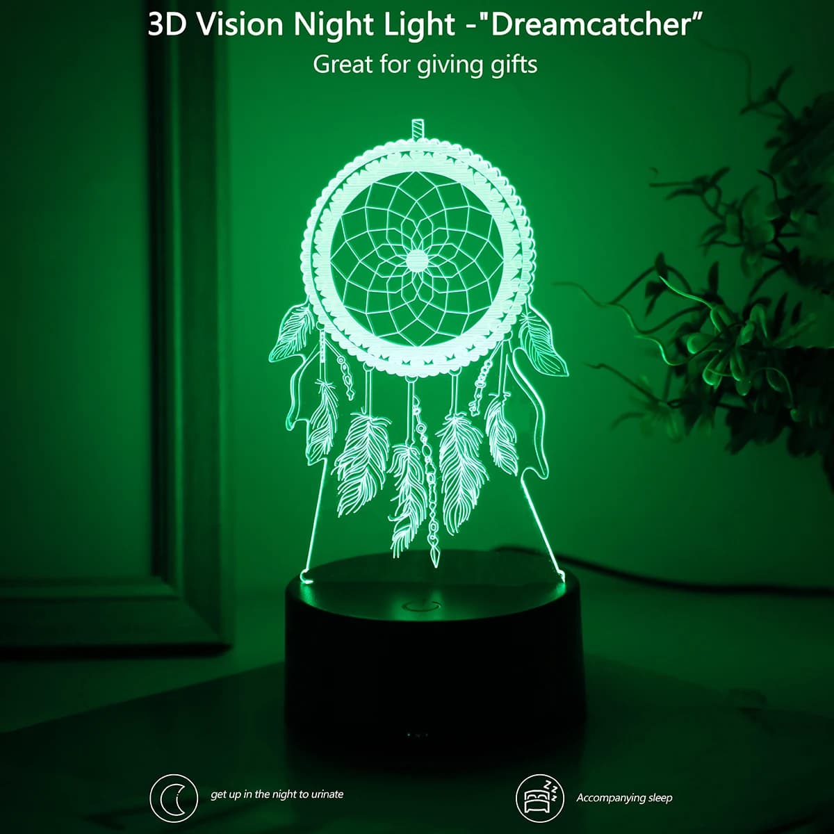 Dreamcatcher 3D Night Light, Colorful Gradient Atmosphere Night Light, LED Home Decoration Night Light, Suitable for Bedroom