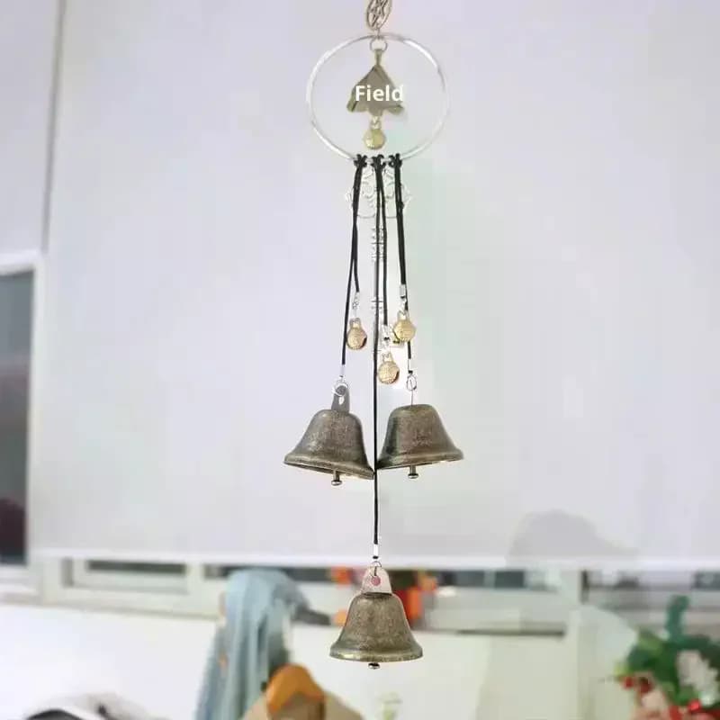 1pc campana maniglia della porta appesa decorativa campana a vento in vimini decorazione della casa