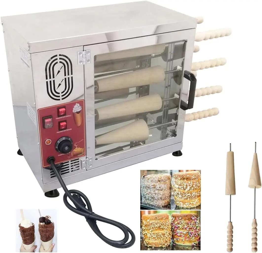 Cono gelato elettrico Camino Torta Roll Maker Camino Torta Forno Macchina 3200W Forno per toast con 16 pezzi Stampo per rotolo 110V
