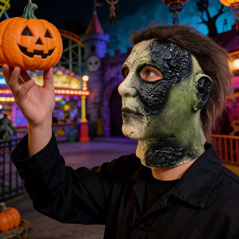 Nuova Maschera di Michael Myers per Film Horror, Casco in Lattice Integrale per Cosplay di Halloween, Accessorio per Costume da Killer