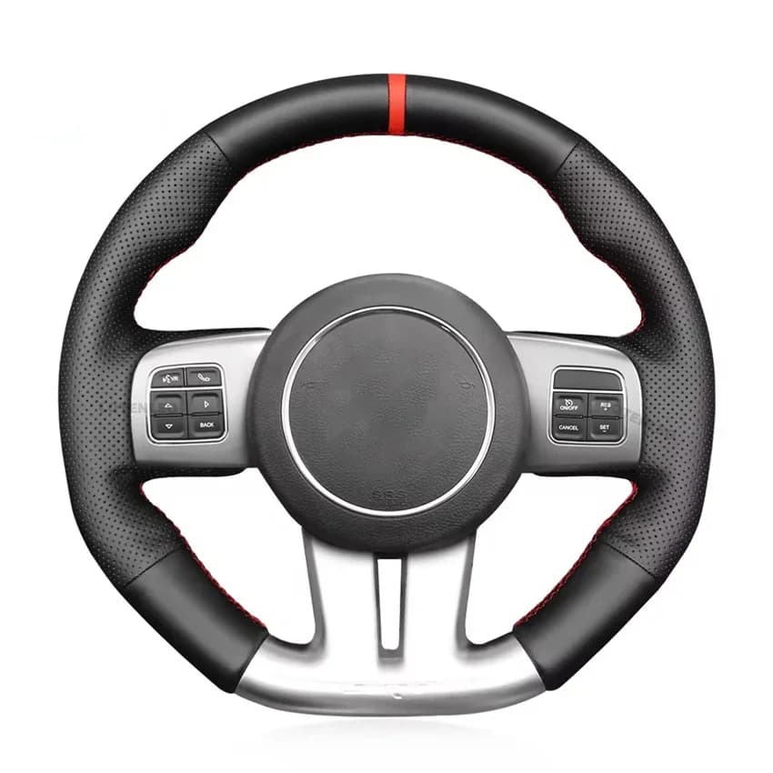 Coprivolante per auto in ecopelle nera per Dodge Challenger Charger SRT Jeep Grand Cherokee Chrysler 300 2011-2015