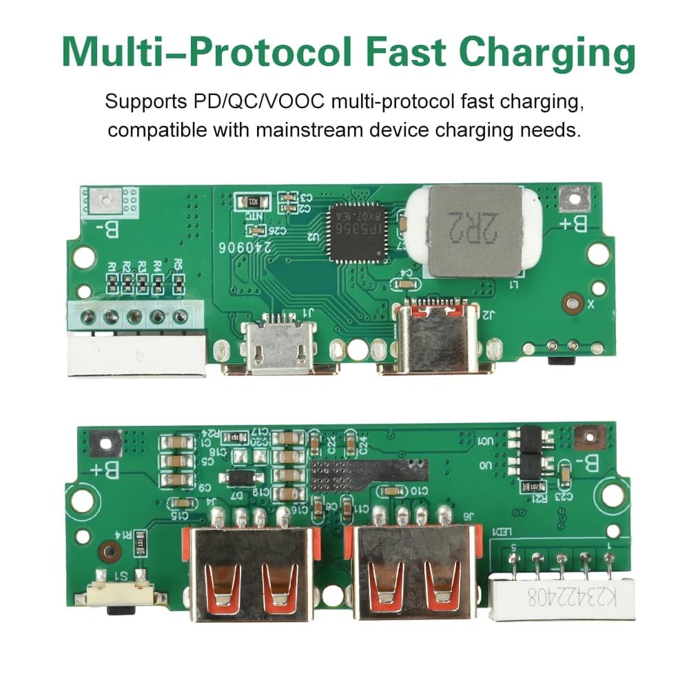 PD/QC/VOOC 2.5W Fast Charging Mother Card Power Bank FAI FROM TE 3.7V Battery Al Litio Ternaria Card Mother Card Power Circuit