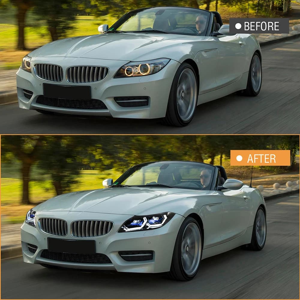 Gruppo Fari a LED per BMW Z4 E89 2009-2016, Luci Diurne DRL, Indicatori di Direzione Sequenziali, Fari Anteriori Plug and Play