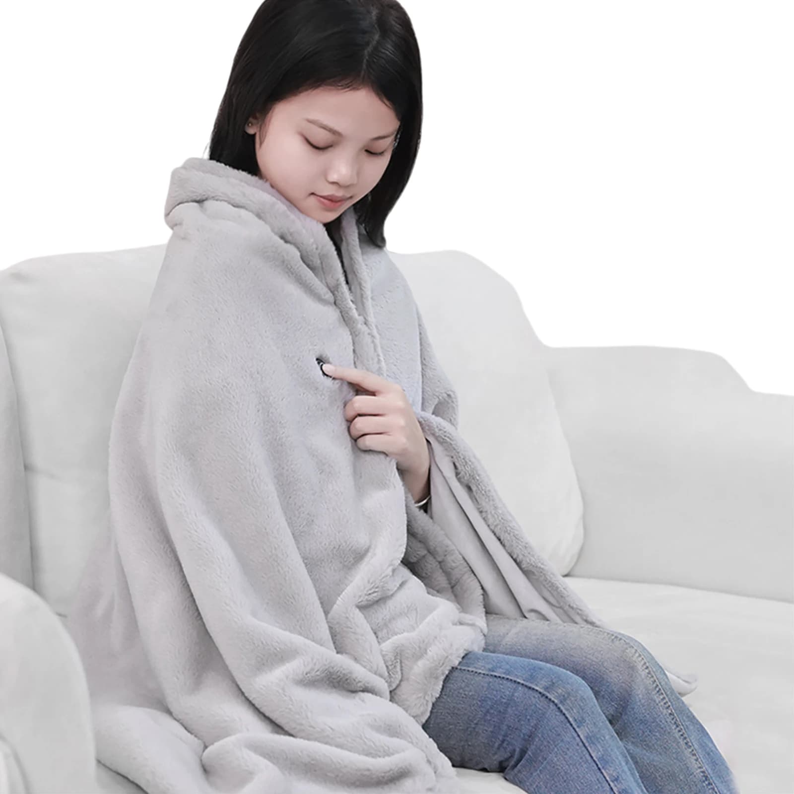 USB Electric Portable Heated Blanket Wrap Shawl with 3 Heating Level Heated Blanket Throw Wrap Washable for Indoor Outdoor