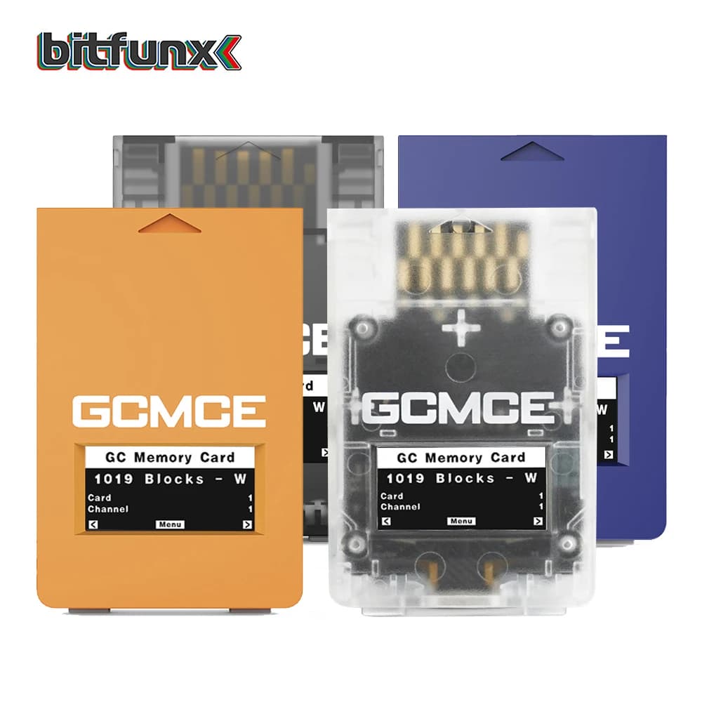 Bitfunx Gioco salva scheda di memoria GCMCE FlipperMCE con display OLED per console di gioco Nintendo GameCube Wii RVL001
