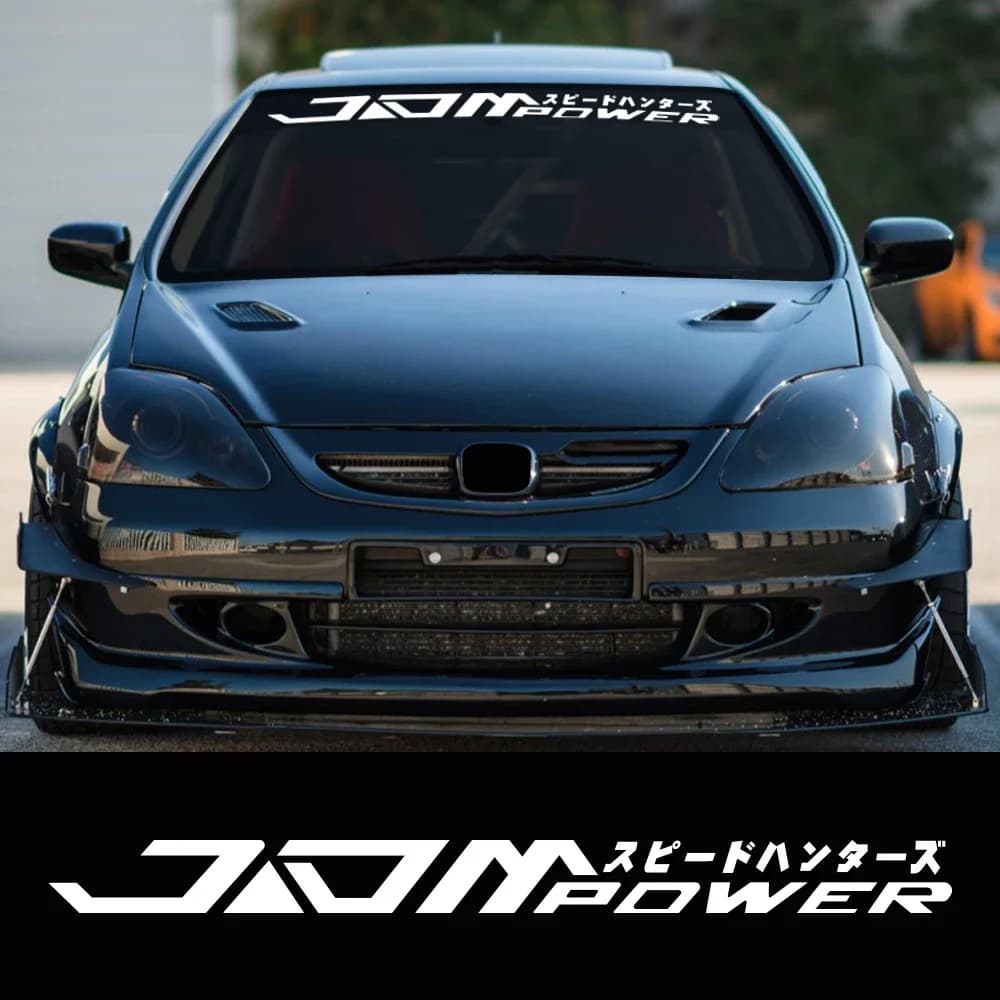 JDM Decalcomania in vinile da corsa giapponese per parabrezza auto Adesivo per auto autoadesivo impermeabile che non sbiadisce Accessori per la decorazione automatica