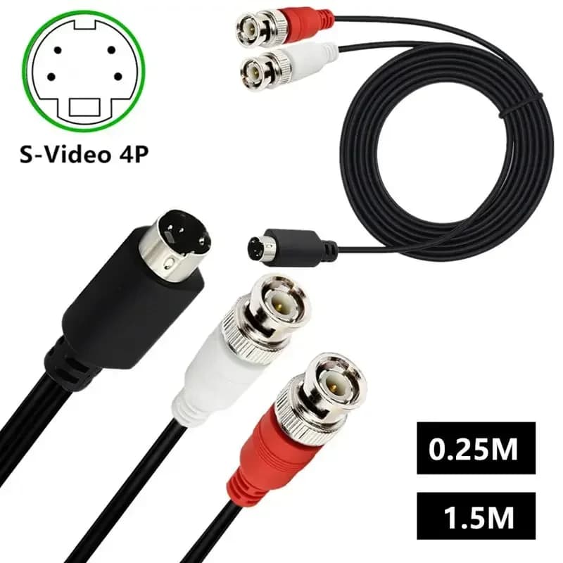 Scheda di acquisizione monitoraggio cavo di connessione Video 1/2 Video S-Video 4pin Mini 4P a 2 BNC maschio e femmina 0.25m 1.5m