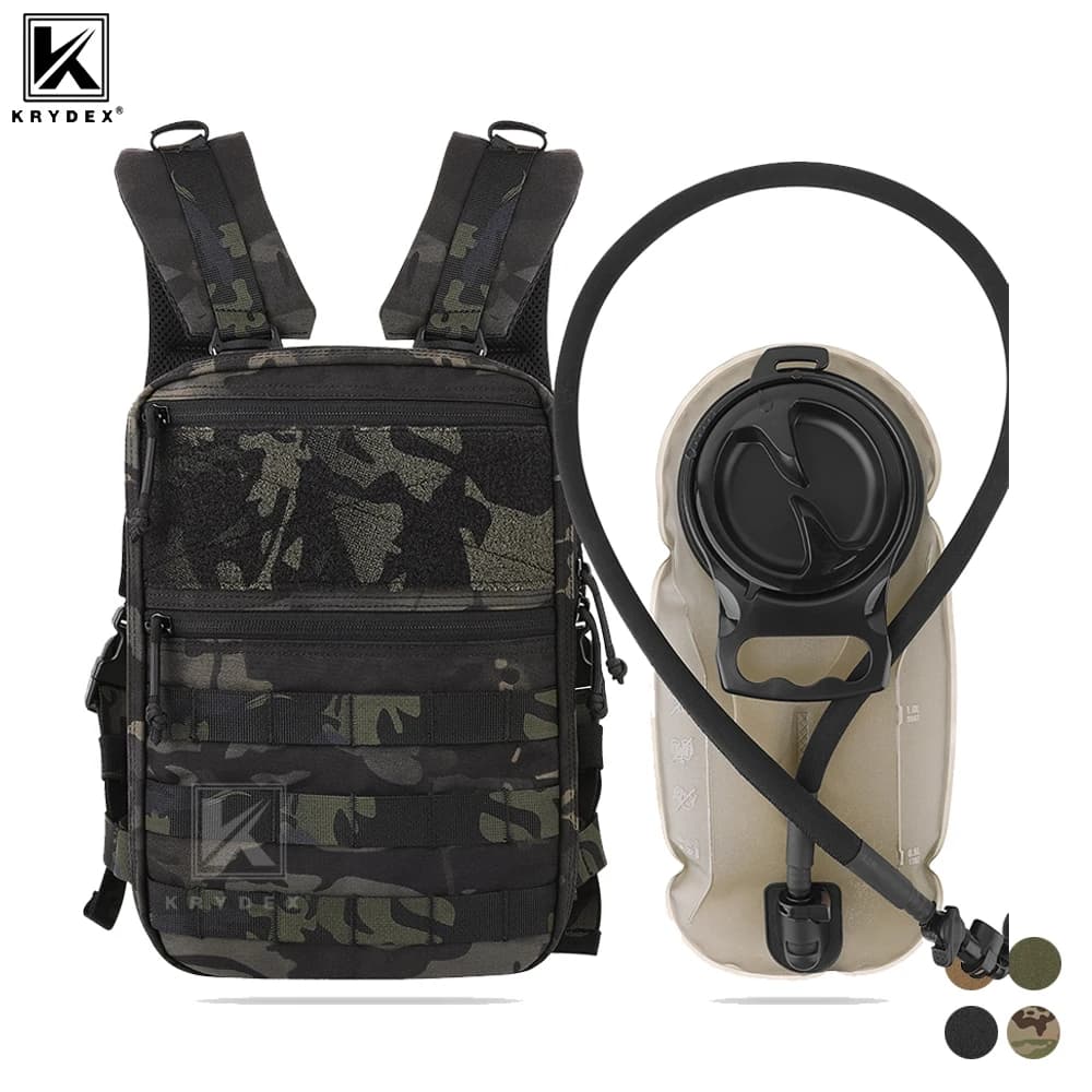 KRYDEX Tactical 1.5L Hydration Backpack 50oz Water Bladder Bag Carrier Pouch Outdoor Hiking Travel Accessories