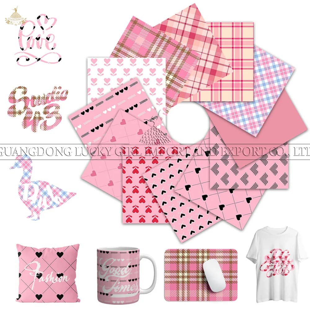 Lucky Goddness San Valentino Amore Foglio di inchiostro per trasferimento infusibile 12x12 IN Carta per trasferimento Inchiostro per sublimazione per magliette con stampa per tazze