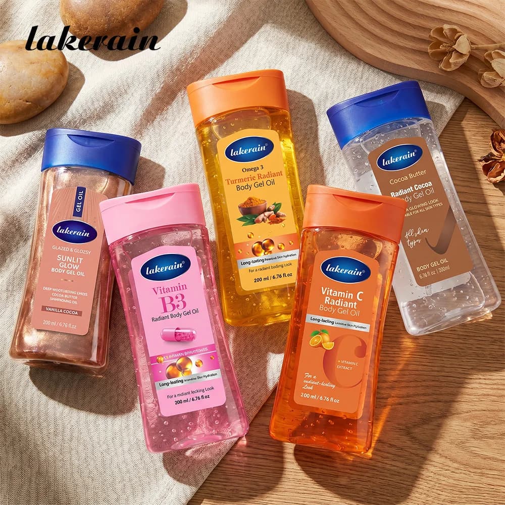 Radiant Body Gel Oil Vitamin B3 C Turmeric Cocoa Butter Sunlit Glow Moisturizing Hydrating Shimmer Body Oil For Dry Skin Body Ca