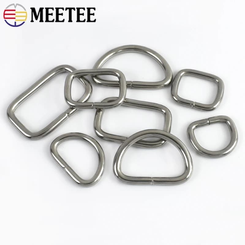10/50Pcs 20/25/32/38mm Stainless Steel Ring Buckles for Webbing Bag Strap Square D Rings Clasp Dog Collar Loop Hook DIY Hardware