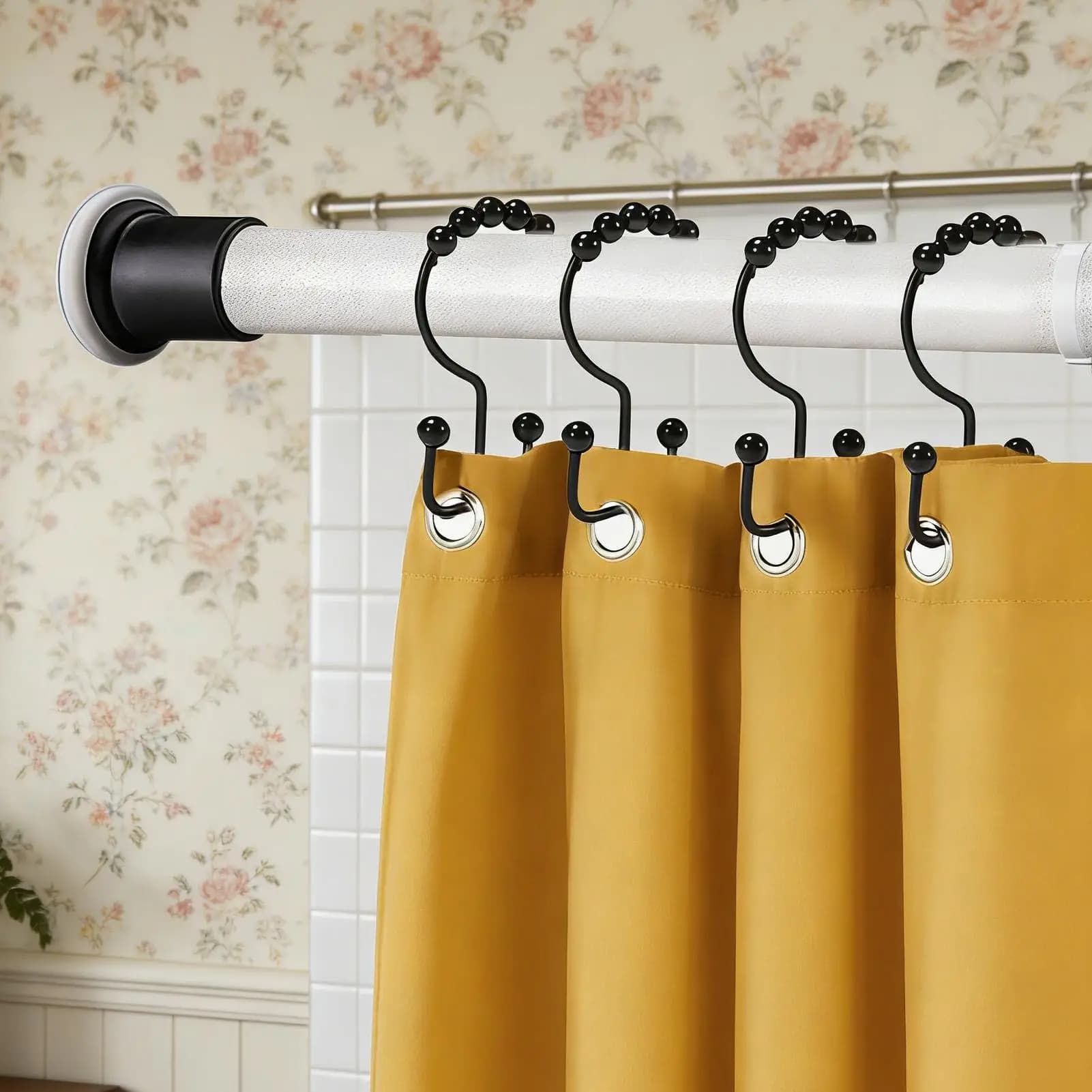 Ganci per tende doccia, 12 pezzi, ganci a doppia scorrimento per tende doccia, anelli per asta doccia, per casa, finestra, armadio, bagno, hotel, dormitorio, palestra