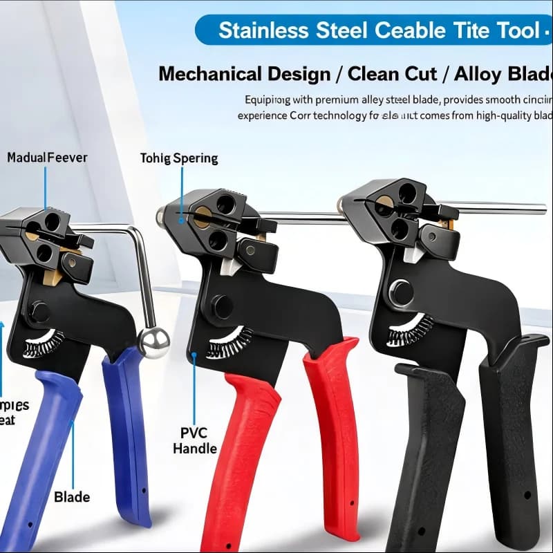 Stainless Steel Cable Tie Fastening & Cutting Plier Automatic Tensioning Hand Tool For Secure Strap Binding Applications