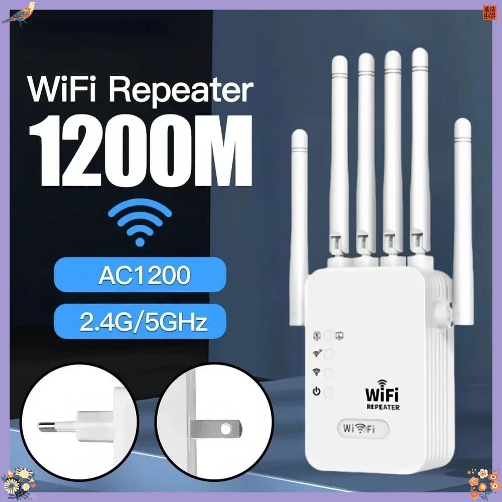 Ripetitore WiFi Wireless EWIND 1200Mbps Dual-Band 2.4G 5G, Amplificatore di Segnale WiFi, Estensore WiFi 802.11ac, Router Gigabit per Casa