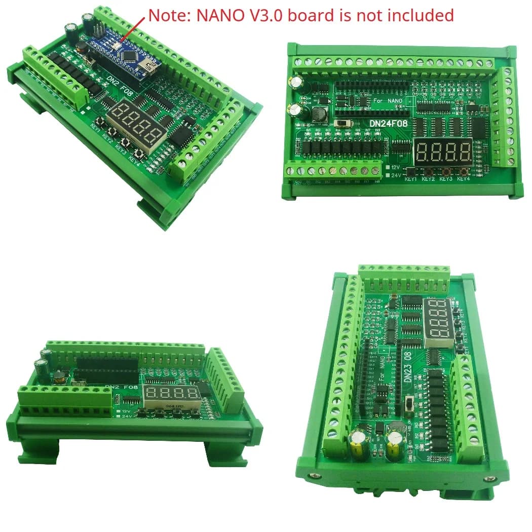 DC 12V 24V 8DI-8AI 4-20MA 0-5V 0-10V collezione analogica RS485 Simple PLC IO scheda espandibile per ARDUINO NANO Modbus RTU