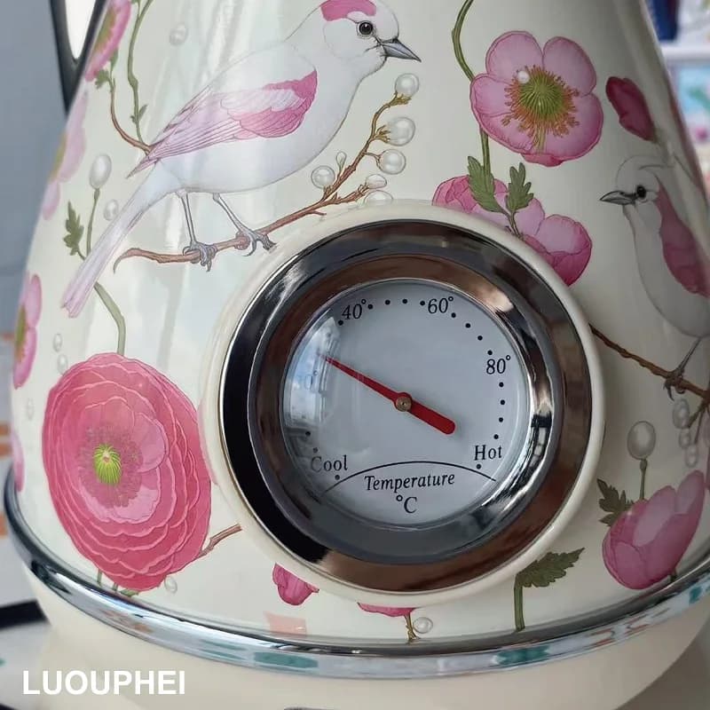 1850W Electrc Kettle Retro With Temperature Display 304 Stainless Steel Boiling Kettle Auto Power Off Electrc Teapot 1.7L