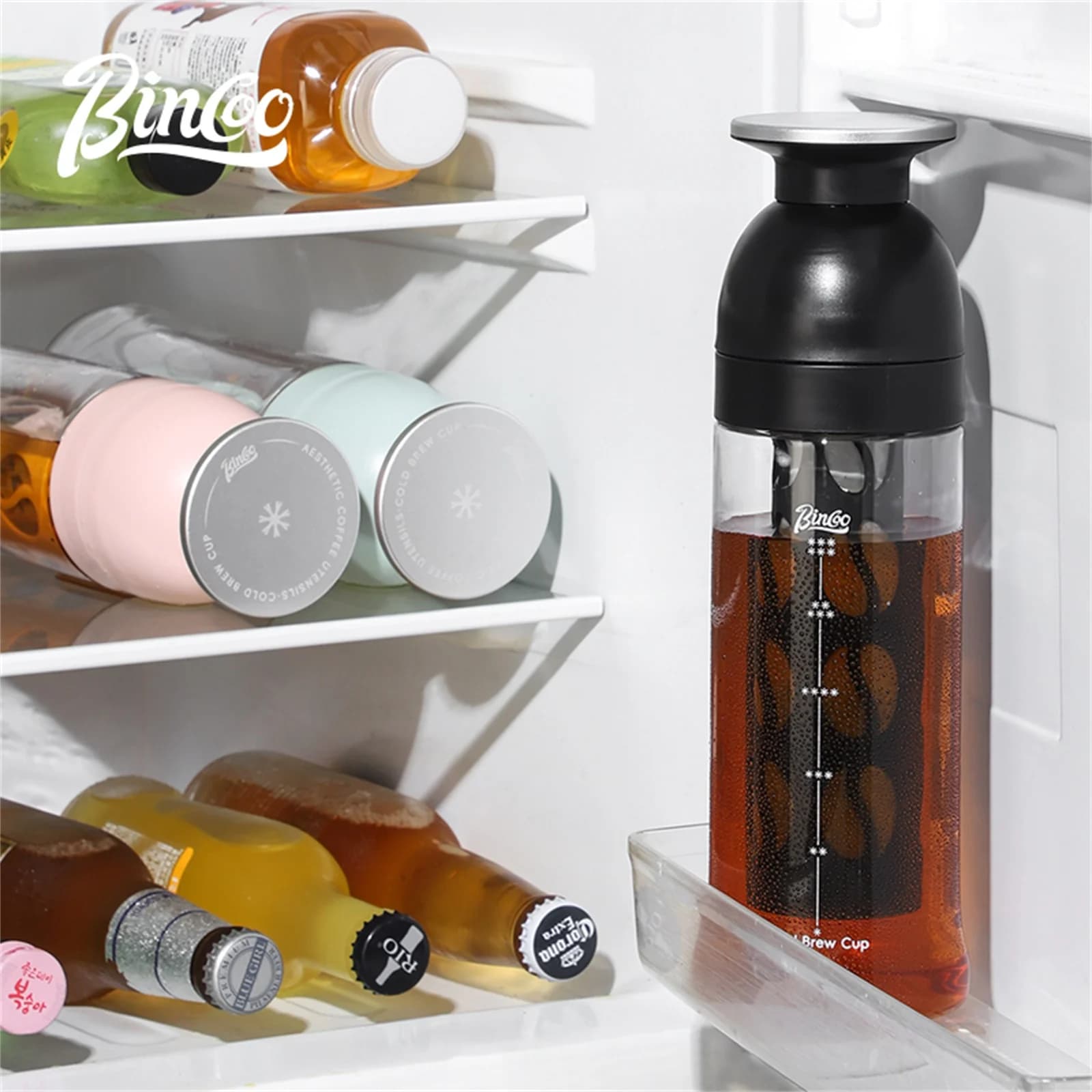 600 ml Bincoo cold beer glasses, Tritan for food use, ice cream coffee maker, leakproof portable water bottle