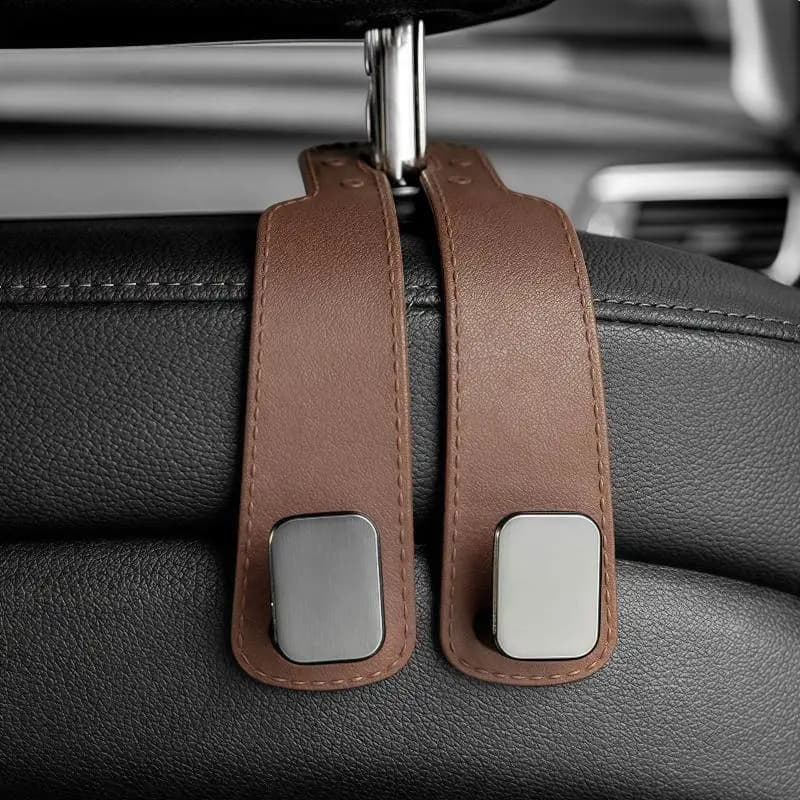 Nuovo gancio per poggiatesta auto in PVC, design a doppio gancio, adatto per portafogli e borse, accessori per lo stoccaggio sullo schienale del sedile.