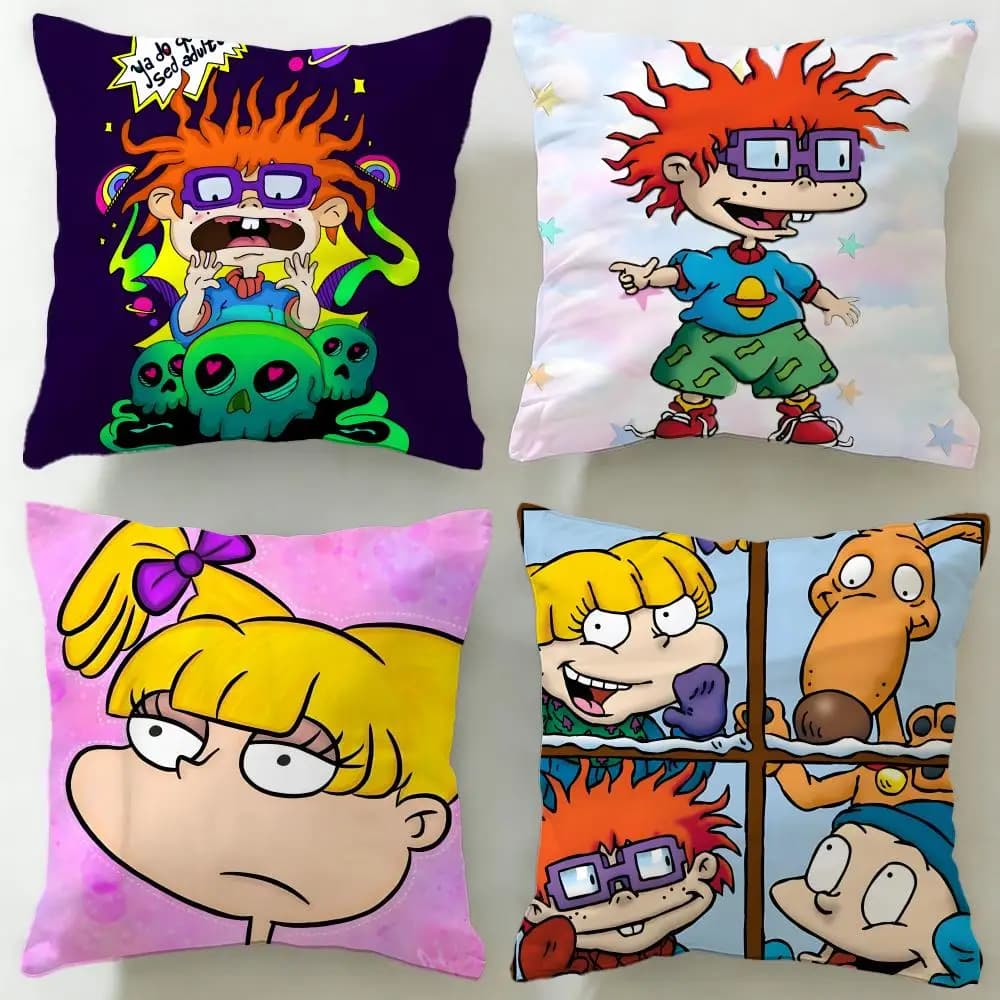 Federa per cuscino classica dei cartoni animati Rugrats, morbida e facile da lavare – versatile per divano, letto, viaggi e ufficio