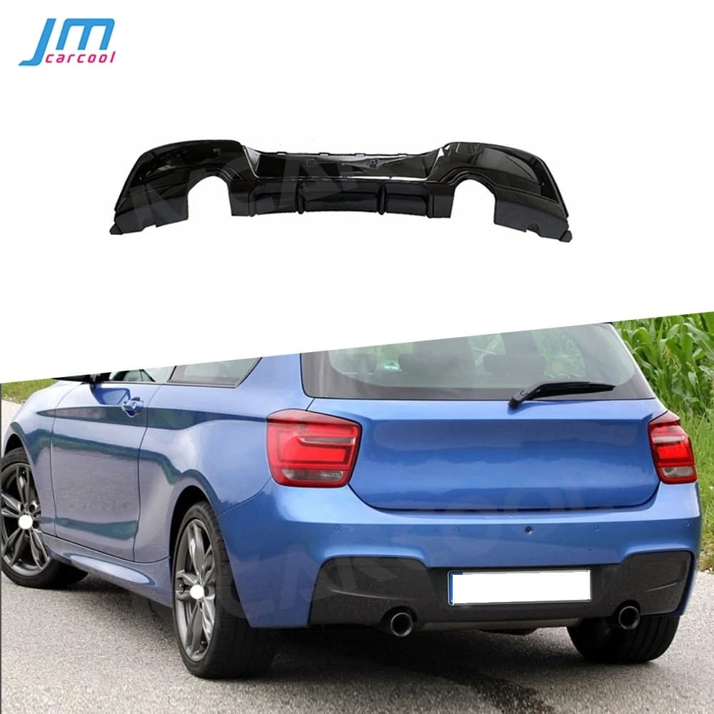 ABS Carbon Look Car bumper Poster Lip Deffuser Gloss Black Extension Covers for BMW Series 1 F20 M Sport M135i 2012 2013 2014