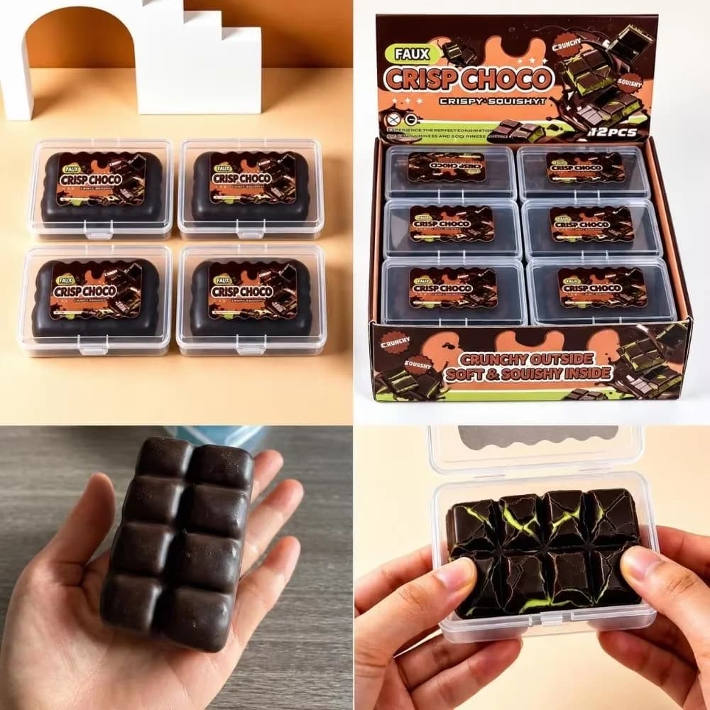 New Chocolate Wax Cracking Squeeze Toy Cat Paw Donut Crunchy Sound Ball Handmade Craft Crispy Feel Snowball Crunch Squishy Toy​​
