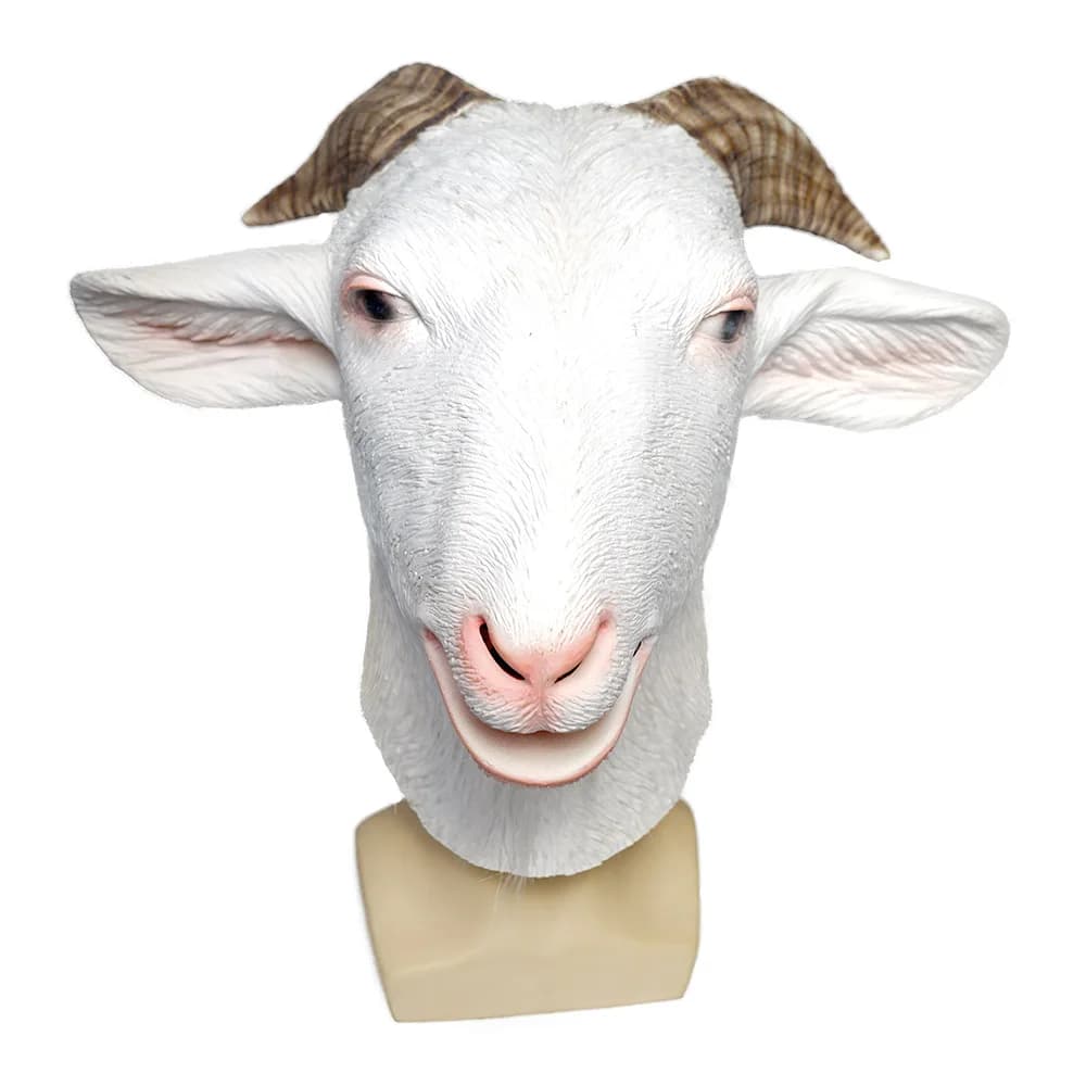 Goat Head Latex Mask – Horror Farm Animal Mask for Halloween Costume Party, Gift Prank Props, Carnival Party Favor