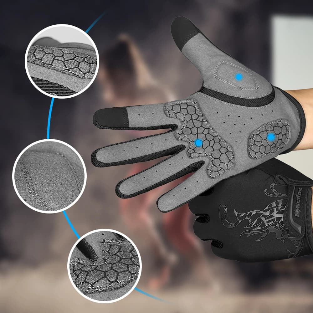 Guanti da ciclismo per esterni, a dita intere, antiurto, in microfibra, resistenti all'usura, traspiranti, anti-sudore, touchscreen, da moto, da uomo