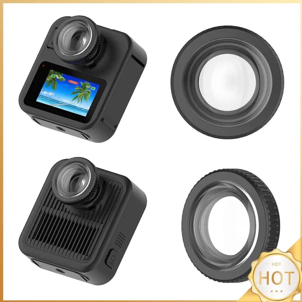 2 Pezzi Protezioni per Lenti per Go Pro MAX 2, Accessori per Action Camera, Protettore per Lenti in Vetro Temperato Antipolvere e Antigraffio
