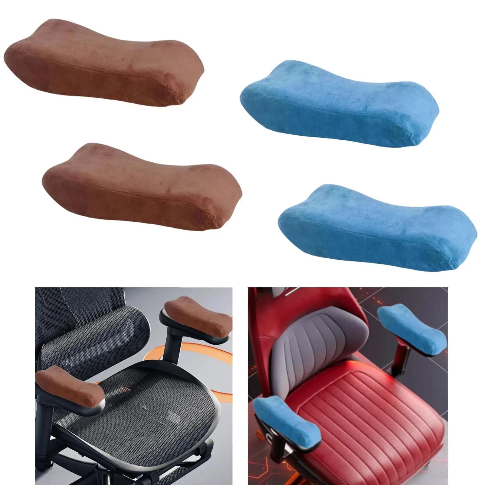 2 Pezzi Cuscini per Braccioli in Memory Foam Morbidi e Rimovibili per Sedia da Studio, Dormitorio, Casa, Gaming, Appartamento