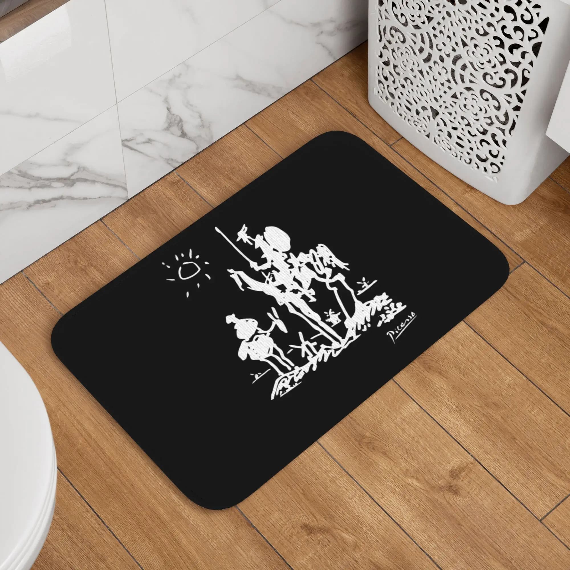 Customized Mat Pablo Picasso Don Quixote, Non-slip Mat for Kitchen, Bathroom, Living Room, Door, Floor, Entrance