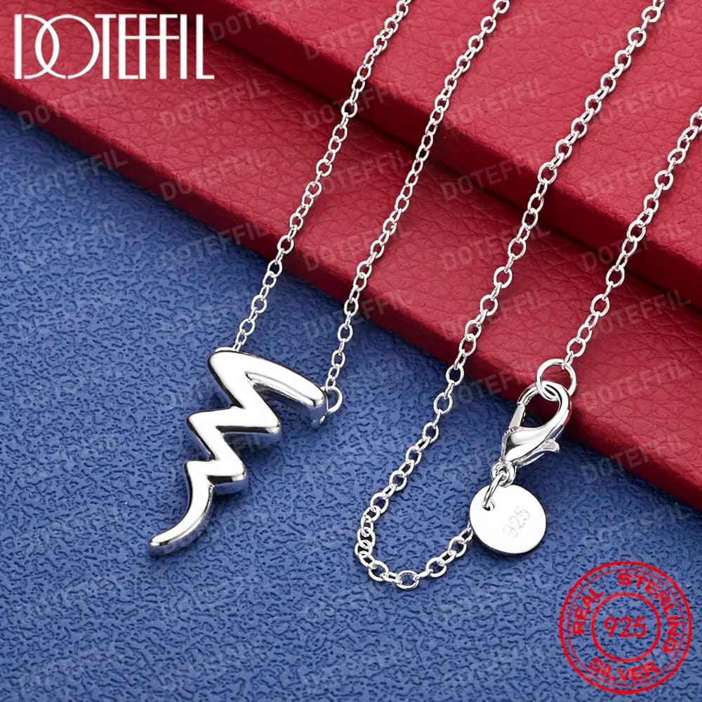 Collana con ciondolo fulmine in argento sterling 925 per gioielli con ciondoli per feste di fidanzamento e matrimonio da donna